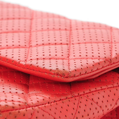 Chanel Lambskin Perforated Medium Double Flap Red 6 of 13