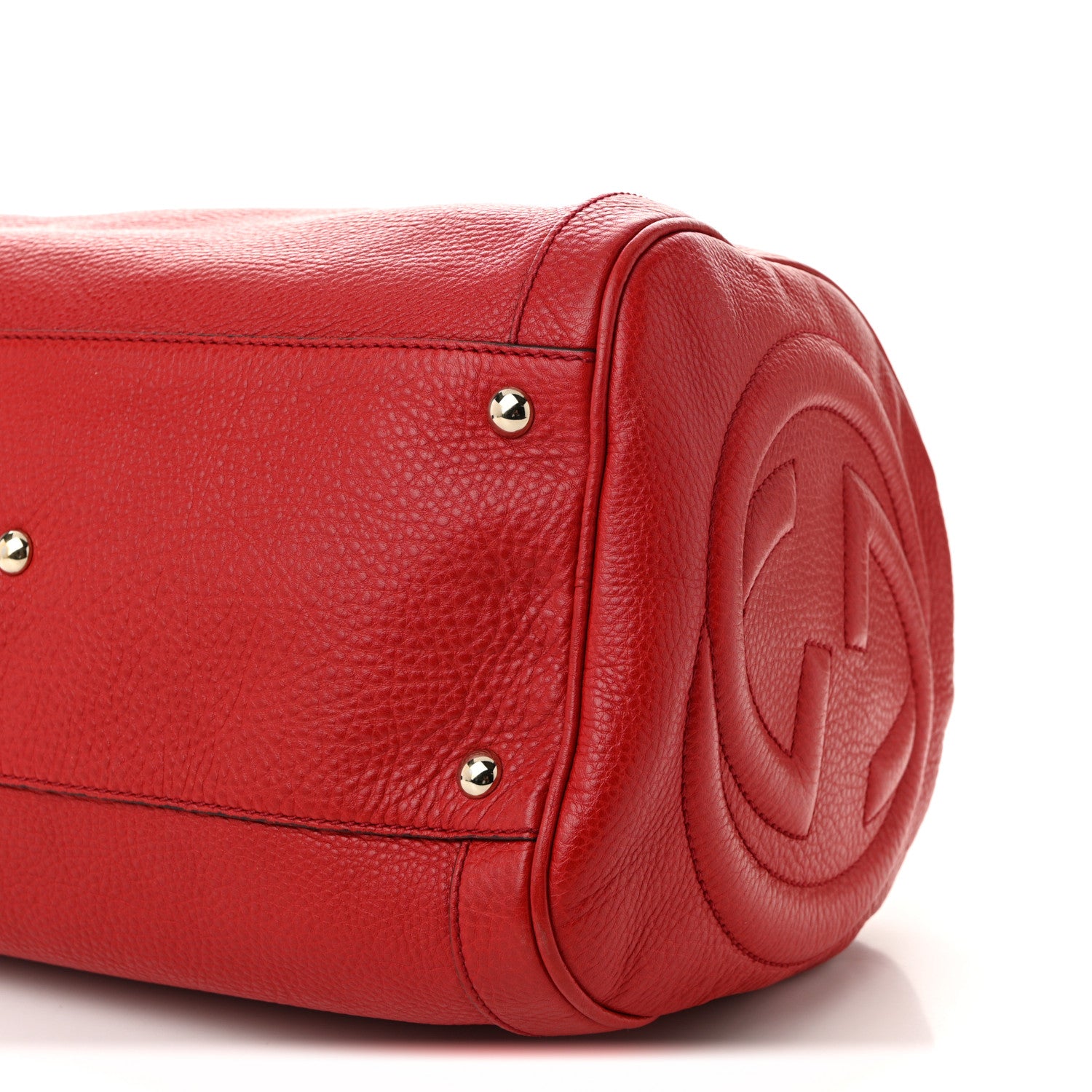 Gucci Pebbled Calfskin Medium Soho Boston Red 10 of 11