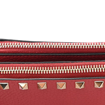 Valentino Garavani Pebbled Calfskin Rockstud Double Zip Camera Crossbody Bag Rosso Valentino 12 of 12