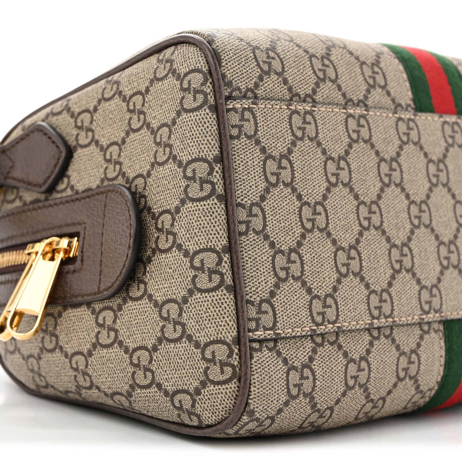 Gucci GG Supreme Monogram Web Small Ophidia Top Handle Bag  Beige Ebony 10 of 15