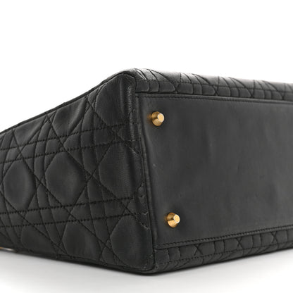 Christian Dior Lambskin Cannage Medium Lady Dior Black 9 of 16