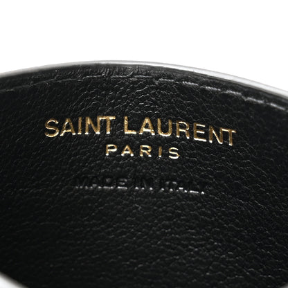 Saint Laurent Grain De Poudre Matelasse Chevron Monogram Credit Card Case Black 6 of 11