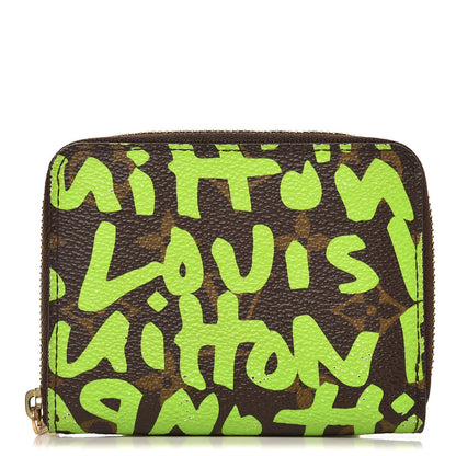 Louis Vuitton Monogram Graffiti Zippy Coin Purse Wallet Green 1 of 9