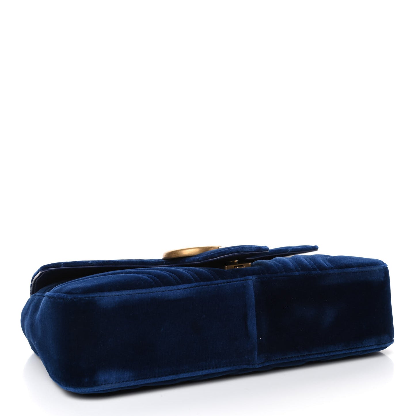 Velvet Matelasse Medium GG Marmont Shoulder Bag Cobalt Blue
