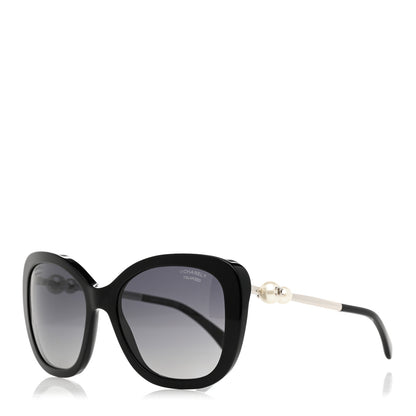 Chanel Acetate Polarized Butterfly Winter Pearl Sunglasses 5339-H Black 1 of 8