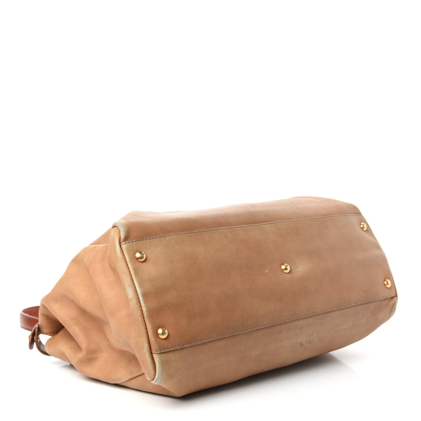 Vitello Saddle Denim Large Peekaboo Iconic Satchel Brown