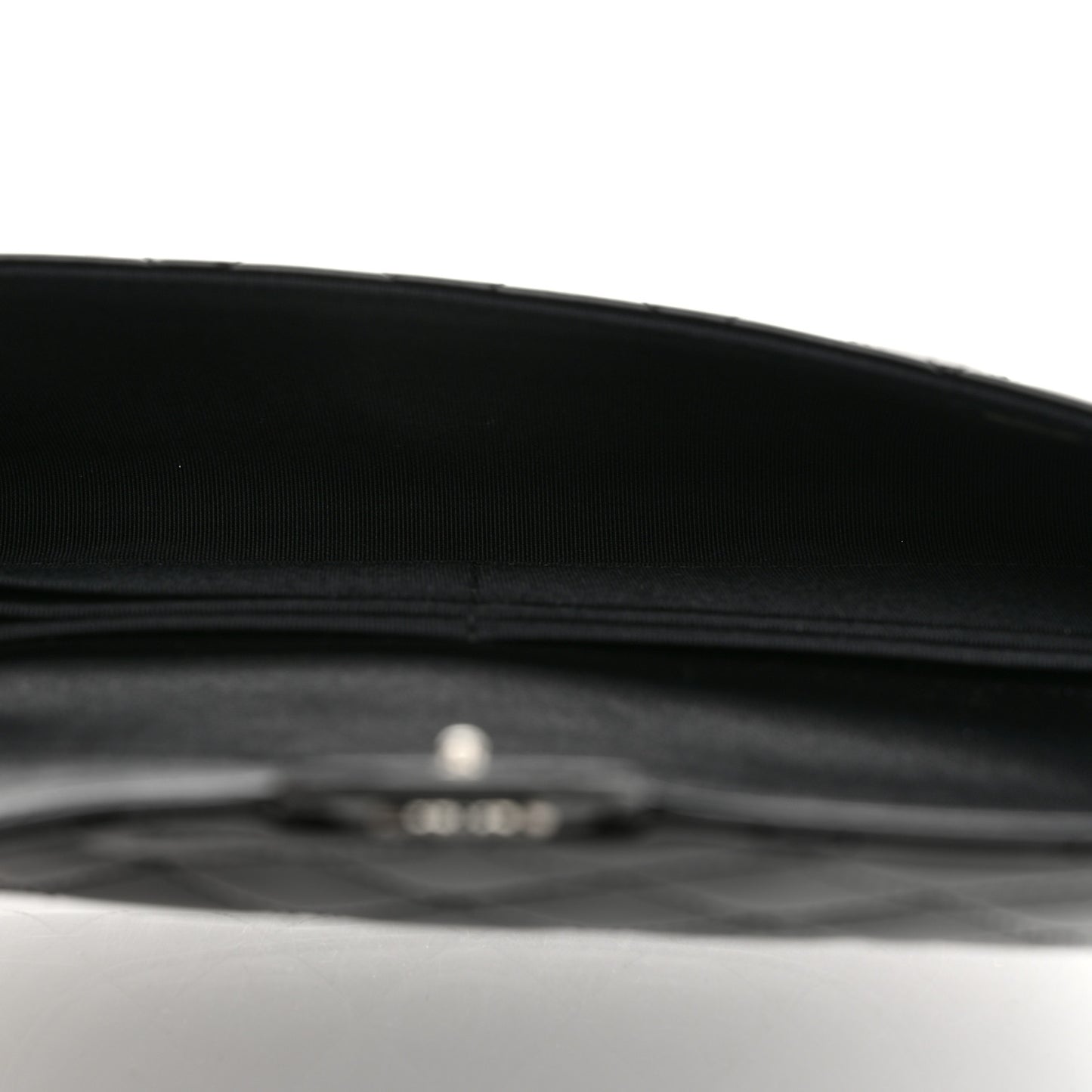 Striated Patent Quilted Travel Wallet Black