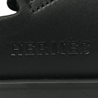 Hermes Calfskin Woolskin Womens Chypre Sandals 37 Black 8 of 9