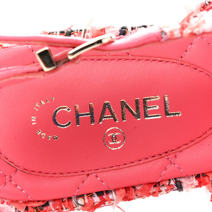 Chanel Tweed CC Logo Thong Sandals 37 Pink 7 of 9