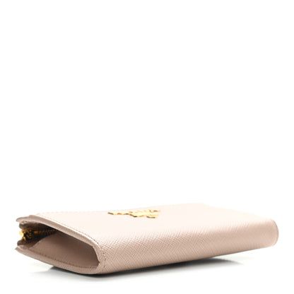 Prada Saffiano Metal Zip Around Keychain Cipria 3 of 7