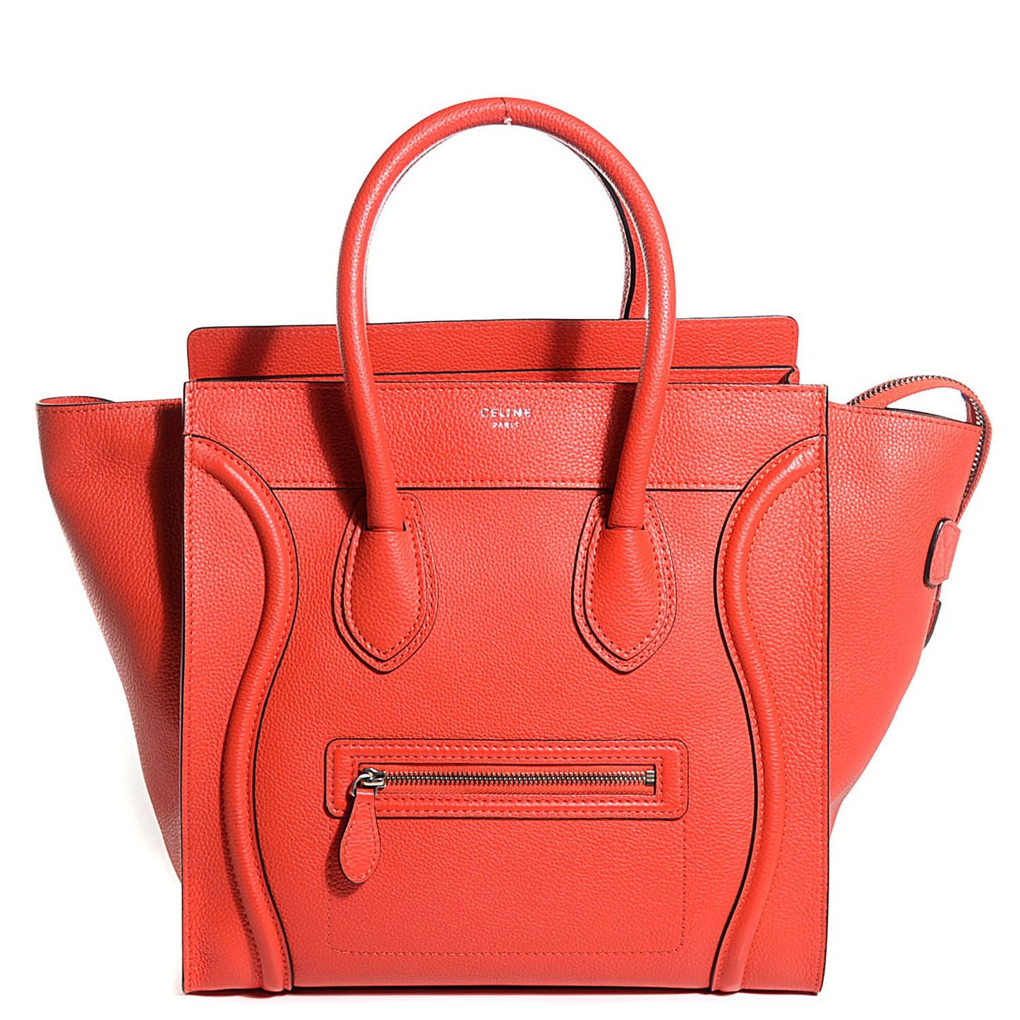 Drummed Calfskin Mini Luggage Vermillion