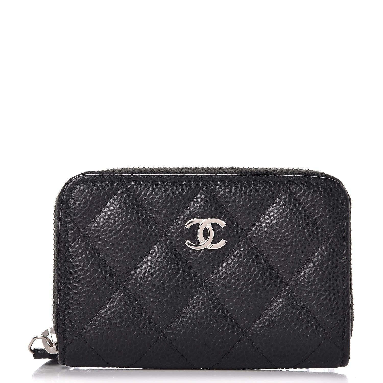 Chanel Caviar Quilted Zip Coin Purse Black 1 of 8