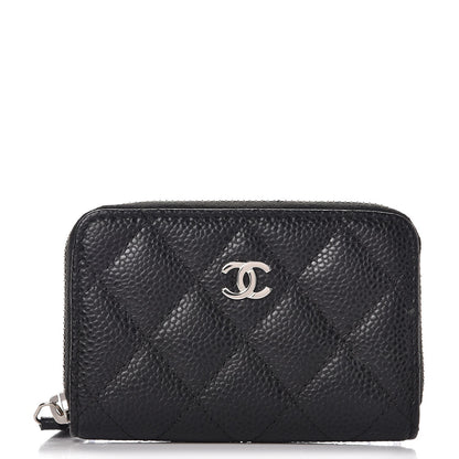 Chanel Caviar Quilted Zip Coin Purse Black 1 of 8