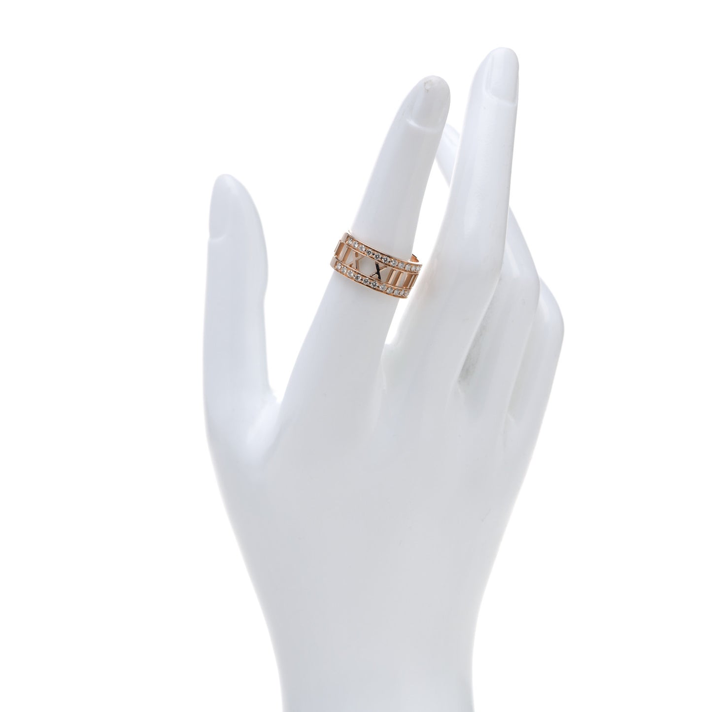 18K Rose Gold Diamond Wide Atlas Open Ring 54 7