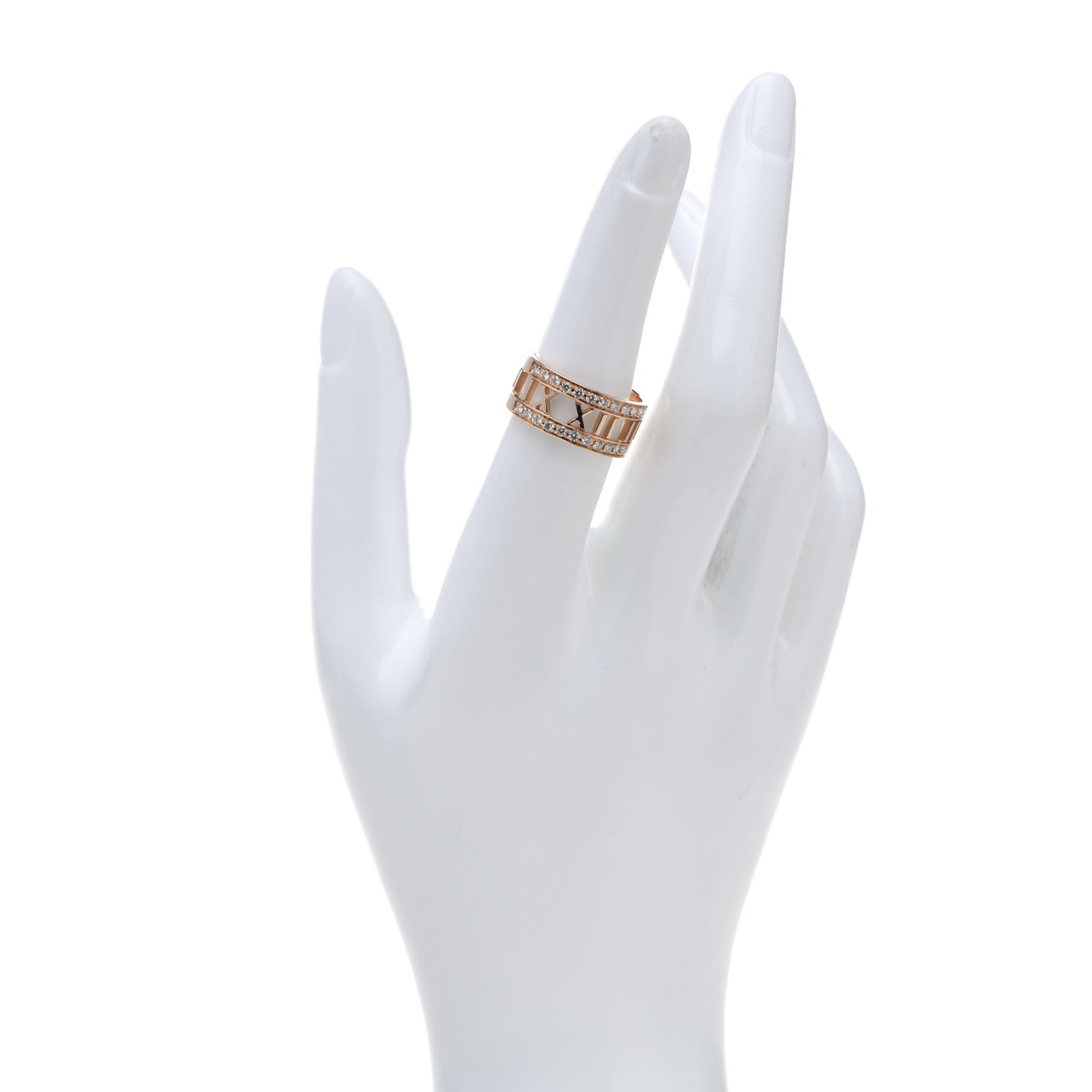 Tiffany 18K Rose Gold Diamond Wide Atlas Open Ring 54 7 2 of 6