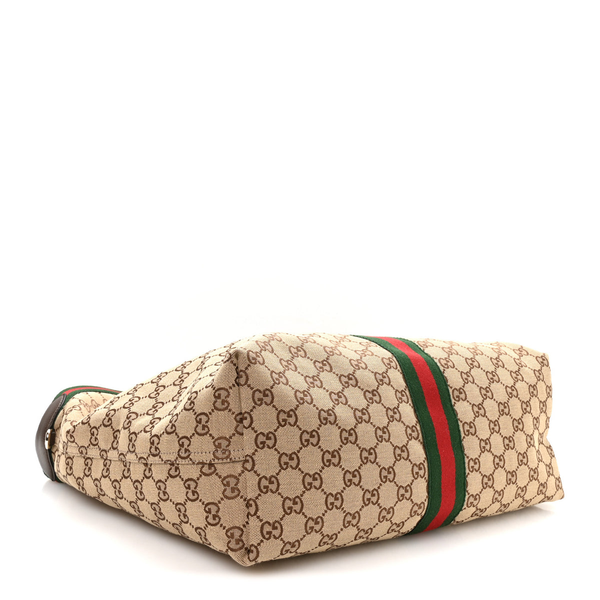 Gucci GG Monogram Web Large Giglio Tote Beige Brown 5 of 10