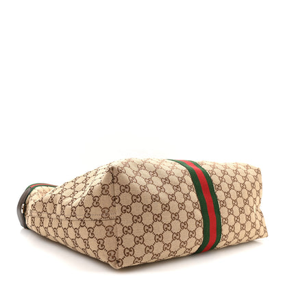 Gucci GG Monogram Web Large Giglio Tote Beige Brown 5 of 10