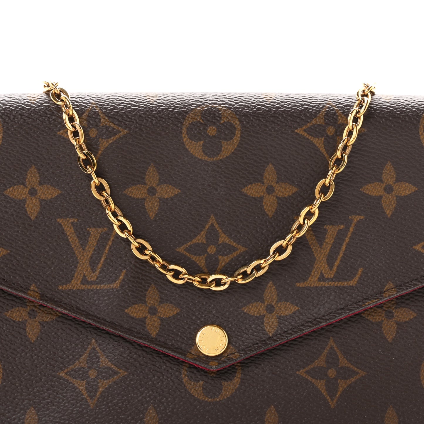 Monogram Pochette Felicie Chain Wallet Fuchsia