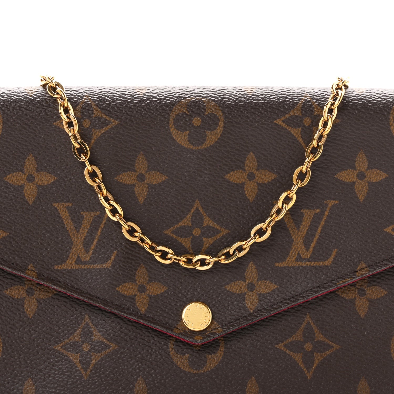 Louis Vuitton Monogram Pochette Felicie Chain Wallet Fuchsia 8 of 10