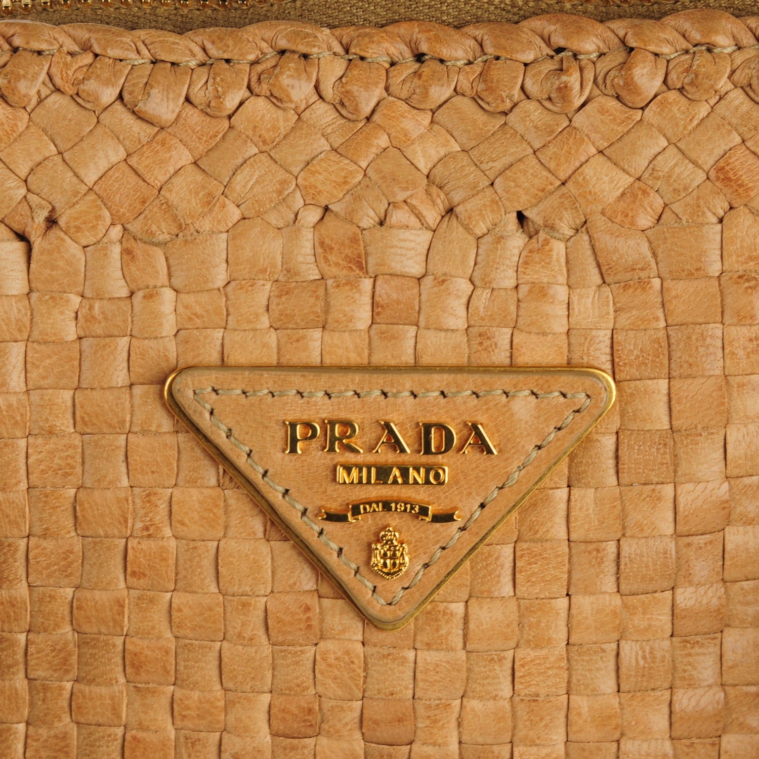 Prada Goatskin Woven Tote Linfa 5 of 8