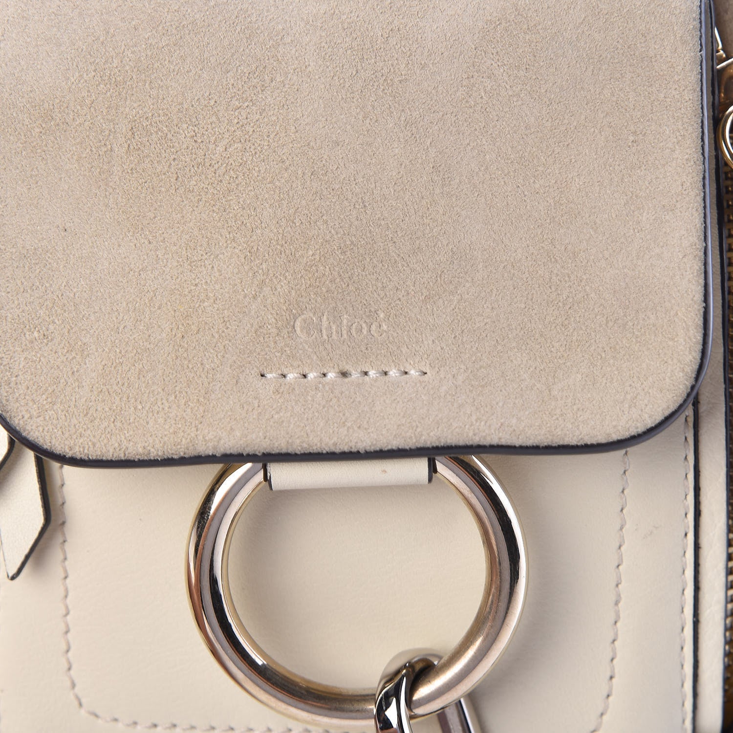 Chloe Suede Calfskin Mini Faye Backpack Off White 10 of 10