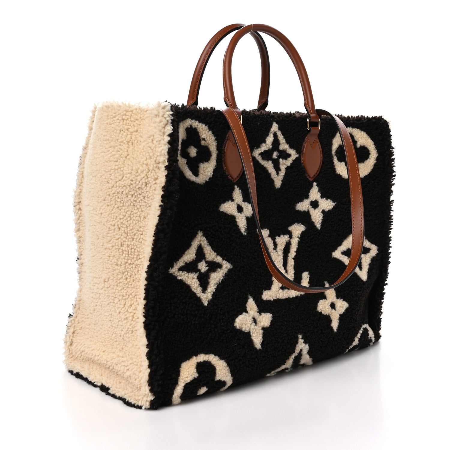 Louis Vuitton Shearling Monogram Giant Teddy Onthego GM Black White 3 of 10