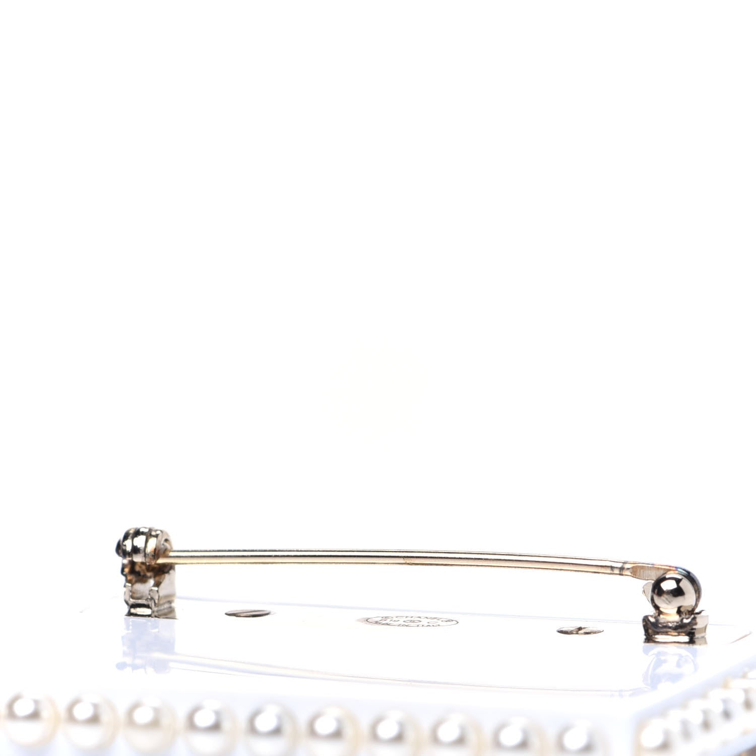 Chanel Resin Pearl Letter Brooch Black White Blue Red 4 of 7
