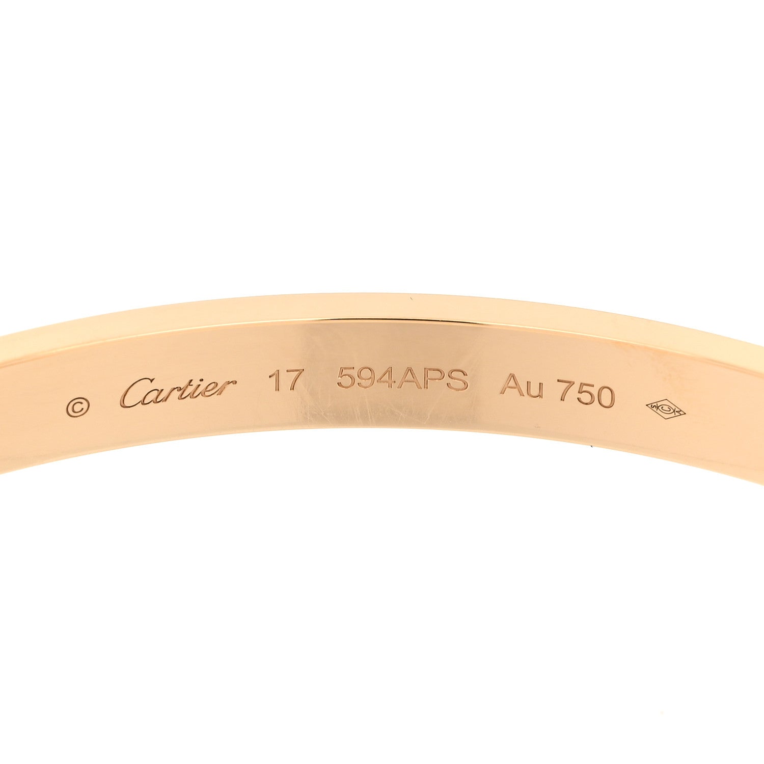 Cartier 18K Yellow Gold LOVE Single Screw Bracelet 17 6 of 9
