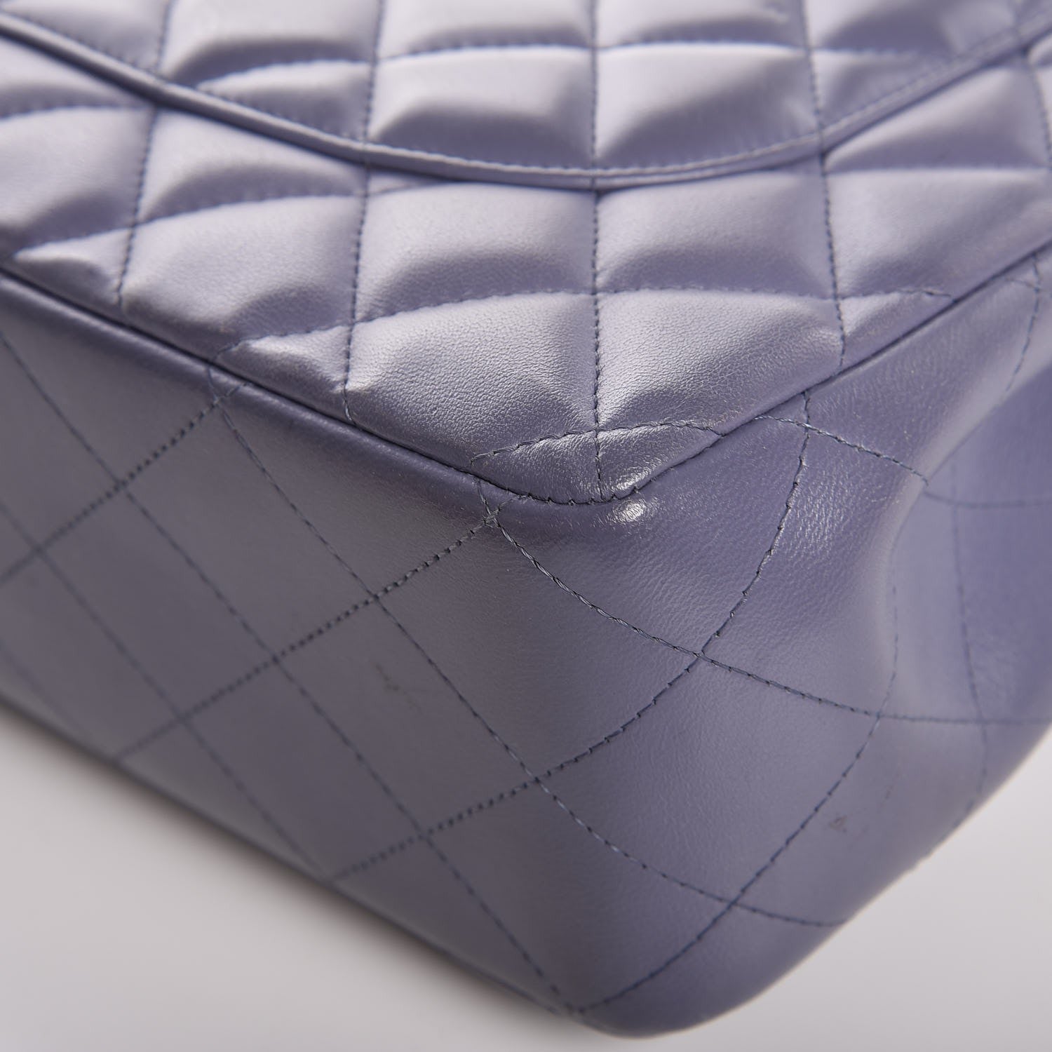 Chanel Lambskin Quilted Jumbo Double Flap Light Purple 15 of 16