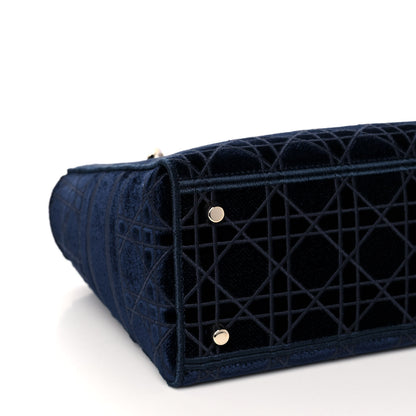 Christian Dior Velvet Cannage Medium Lady D-Lite Blue 7 of 11