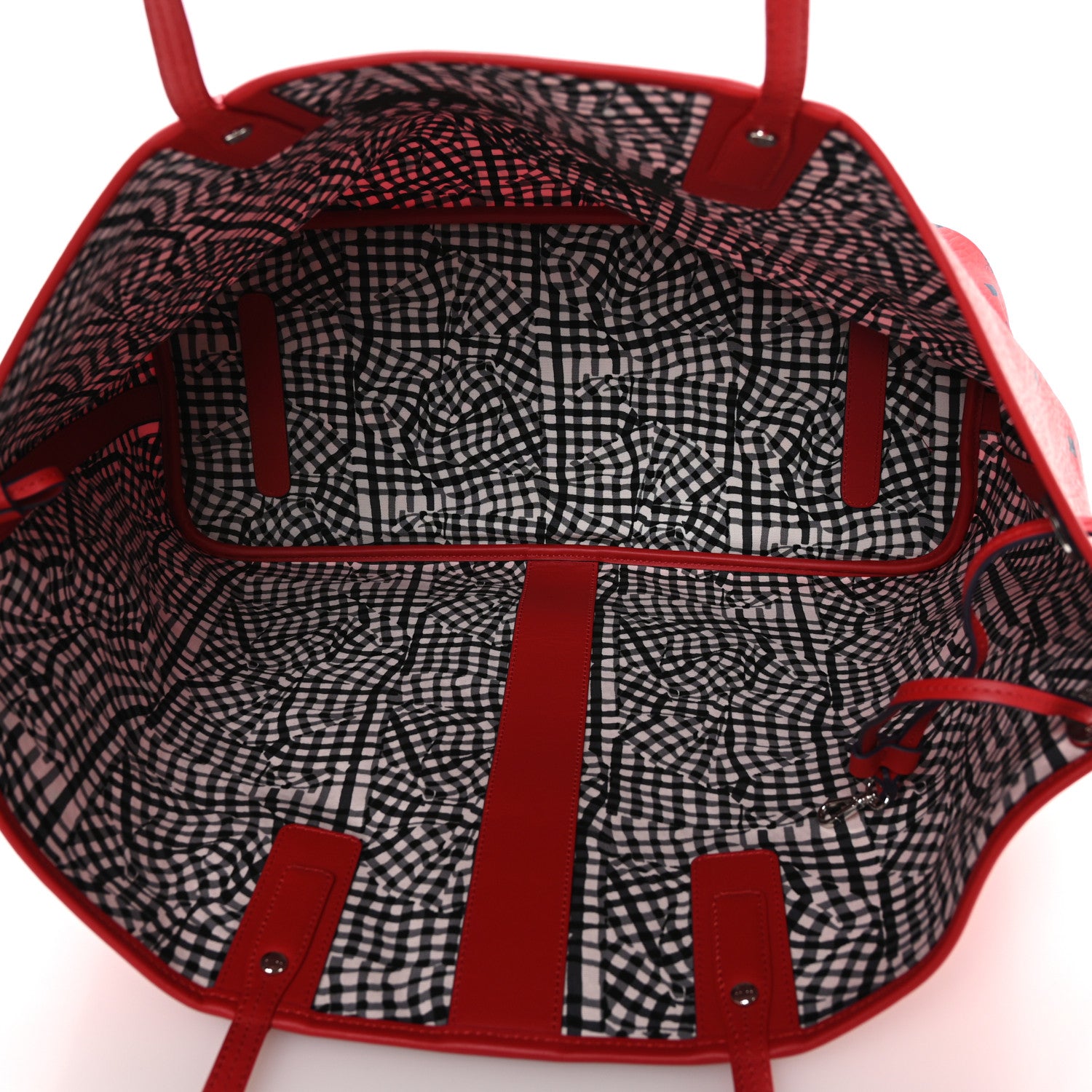 MCM Visetos Large Liz Reversible Shopper Tote Candy Red 8 of 16