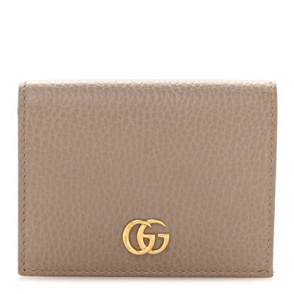 Gucci Pebbled Calfskin GG Marmont Card Case Porcelain Rose 1 of 9