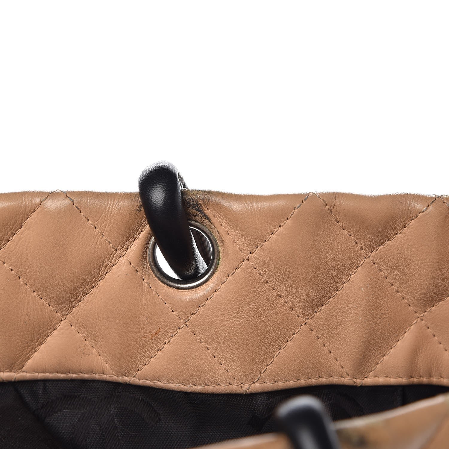 Chanel Calfskin Quilted Large Cambon Tote Beige Black 9 of 16