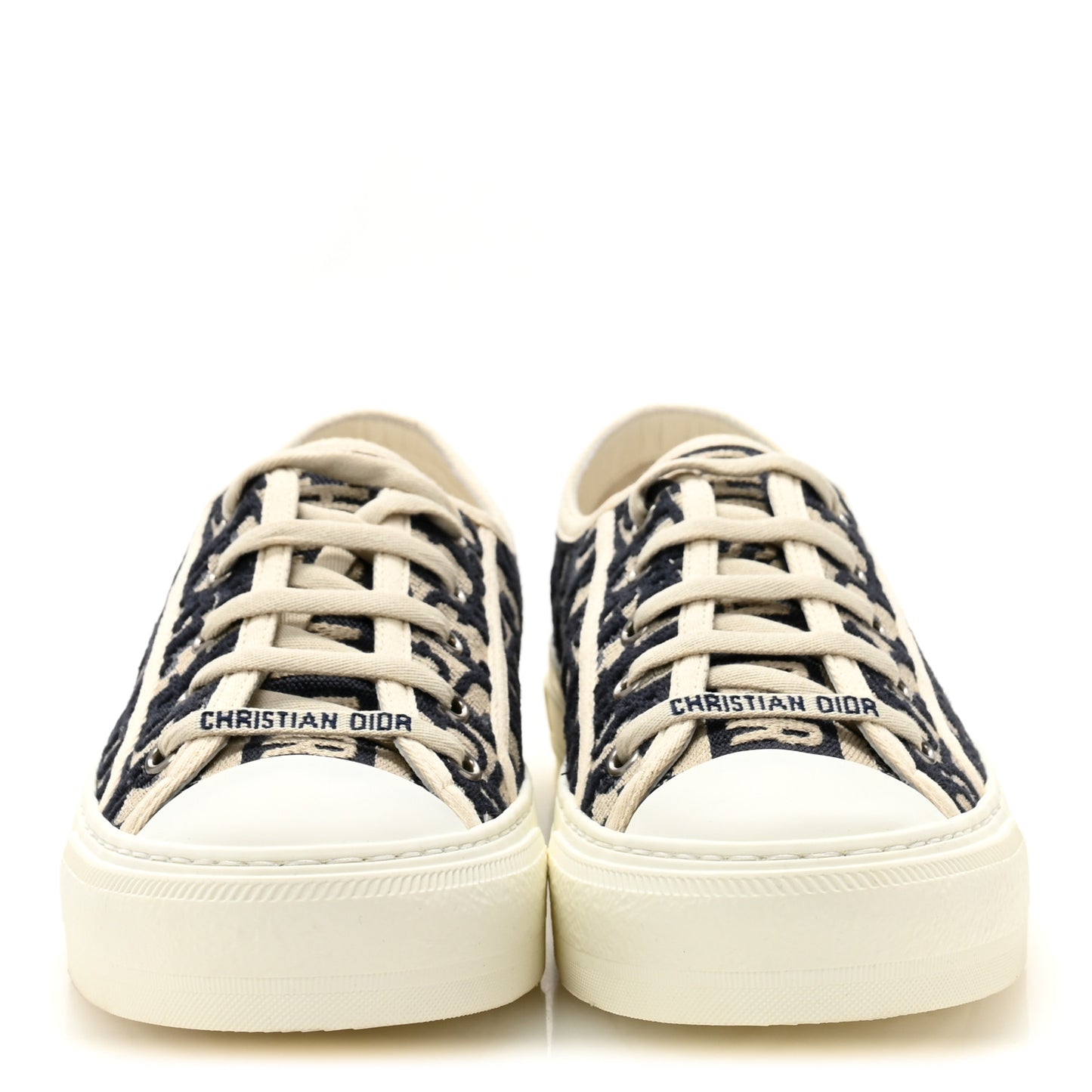 Canvas Oblique Walk'N'Dior Low Top Sneakers 38 Deep Blue