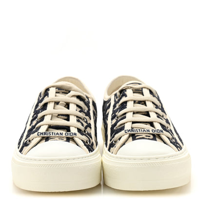 Christian Dior Canvas Oblique Walk'N'Dior Low Top Sneakers 38 Deep Blue 3 of 11