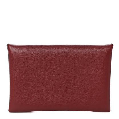 Hermes Evercolor Verso Calvi Card Case Rouge Grenat Glycine 1 of 13