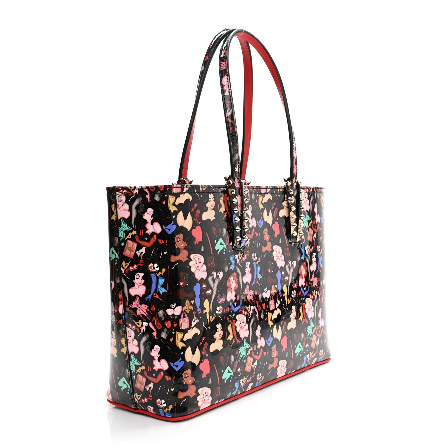 Christian Louboutin Patent Calfskin Small Dita Cabata Tote Black 4 of 12