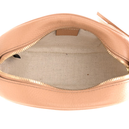 Gucci Pebbled Calfskin Oval Soho Shoulder Bag Beige Camelia 5 of 11