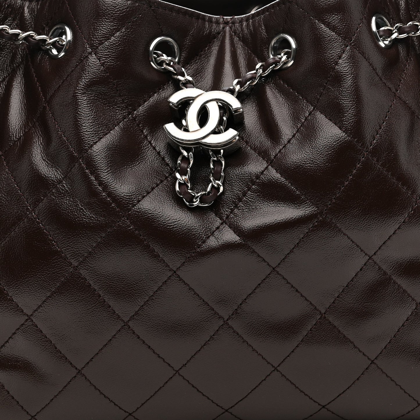 Caviar Quilted Small Chanel 25 Handbag Dark Brown