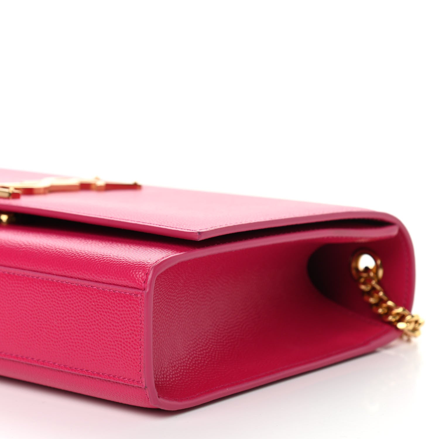 Saint Laurent Grain De Poudre Medium Monogram Kate Satchel Lipstick Fuchsia 9 of 10