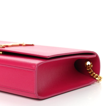 Saint Laurent Grain De Poudre Medium Monogram Kate Satchel Lipstick Fuchsia 9 of 10