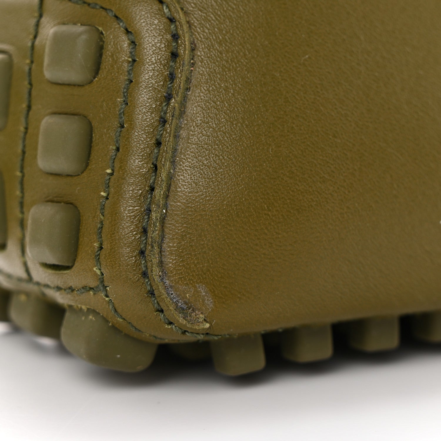 Gucci Soft Clove Calfskin Monochrome Mens Interlocking G Driver Loafers 12 Juniper Green 11 of 13