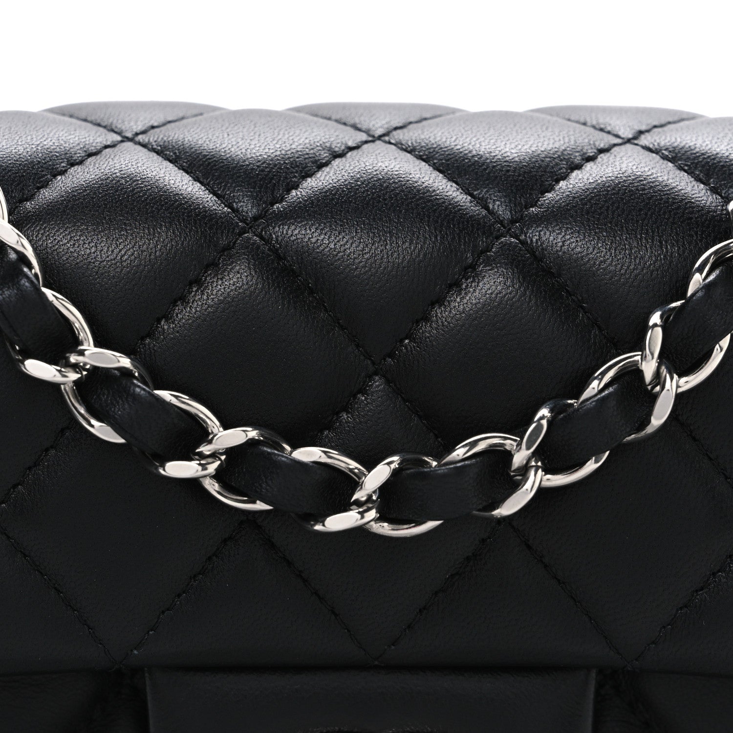 Chanel Lambskin Quilted Mini Rectangular Flap Black 8 of 11