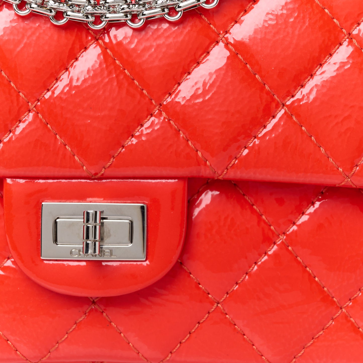 Distressed Patent Quilted 2.55 Reissue 226 Flap Red