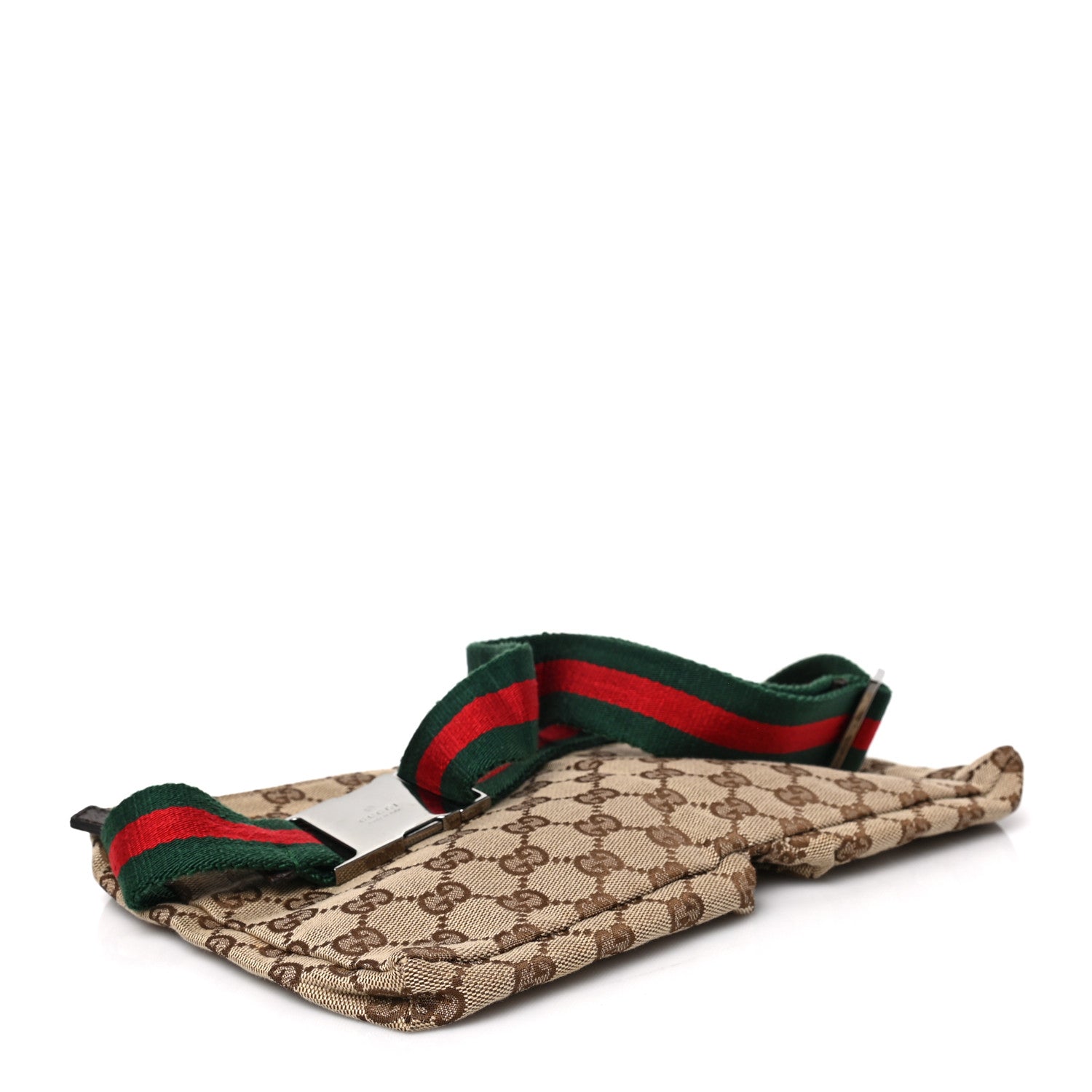 Gucci GG Monogram Web Double Pocket Belt Bag Dark Brown 4 of 8