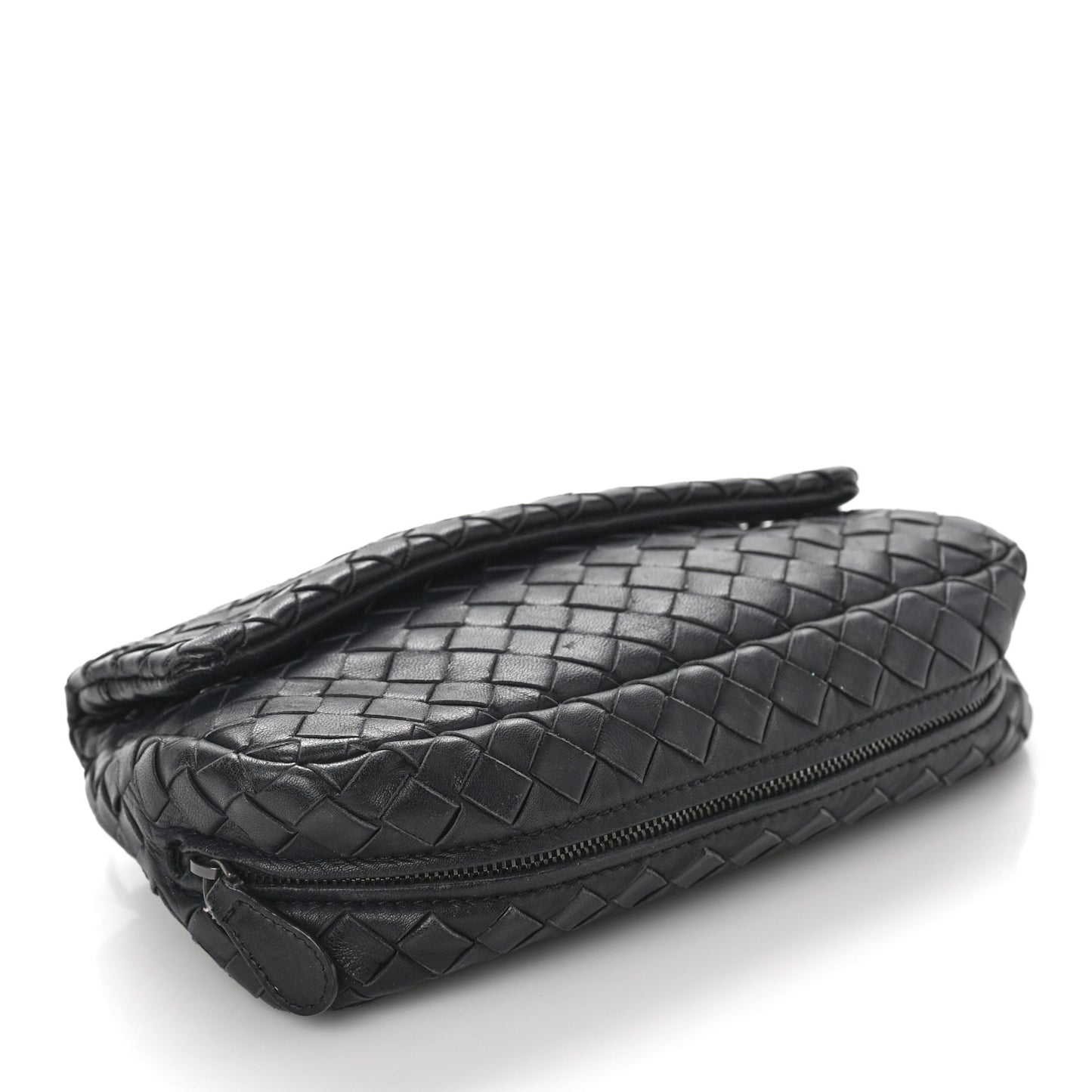 Nappa Intrecciato Mini Chain Messenger Black