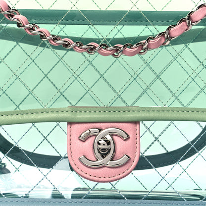 Chanel Lambskin PVC Quilted Medium Coco Splash Flap Blue Green 7 of 10