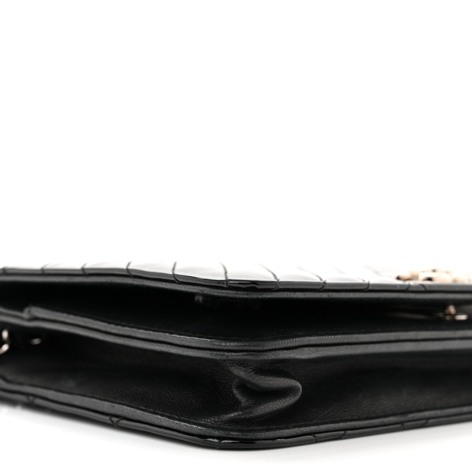 Chanel Patent Quilted Coco Boy Wallet On Chain WOC Black 10 of 12