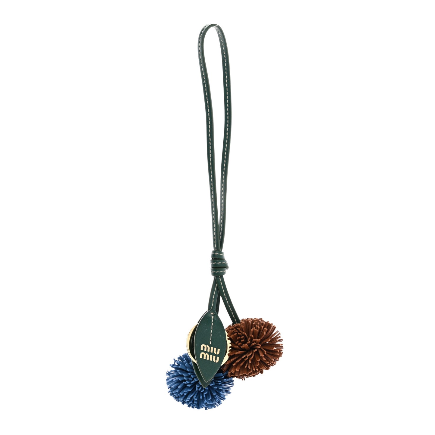 Calfskin Trick Bag Charm Billiard Green Wave Blue Cognac