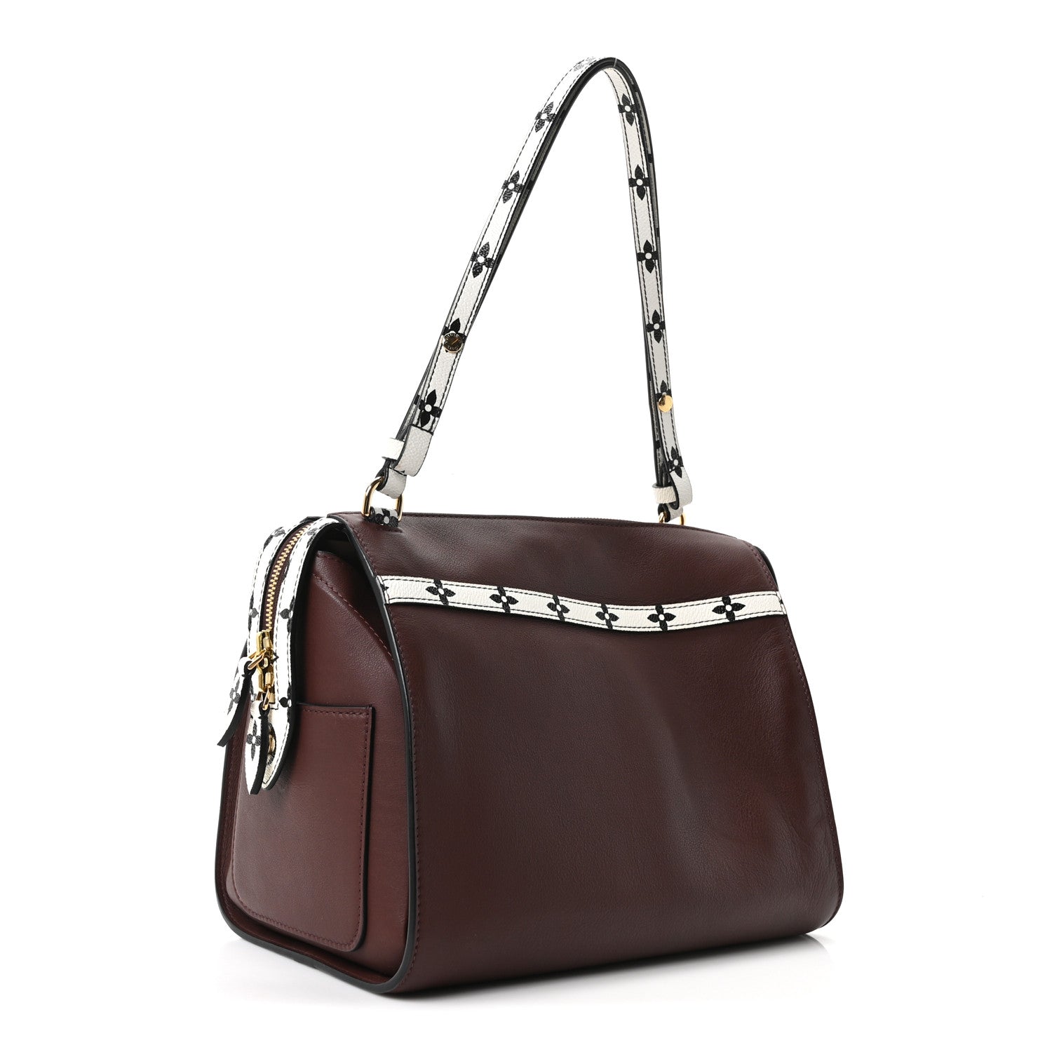 Louis Vuitton Calfskin Colored Monogram Speedy Amazon Chocolate White 3 of 9